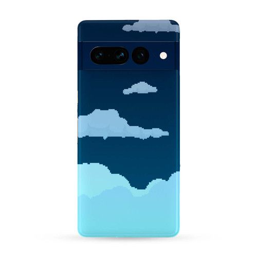 Night Sky 8-Bit Clouds Google Pixel 7 Pro Skin Phone Cover Pressure